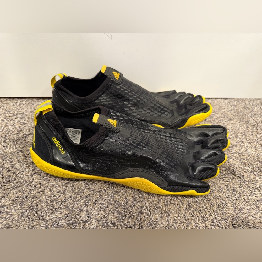 adidas black and yellow FiveFingers Athletic Shoes